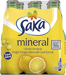Saka Limon Aromalı Doğal Zengin Mineralli Gazlı İçecek 6×200 ml