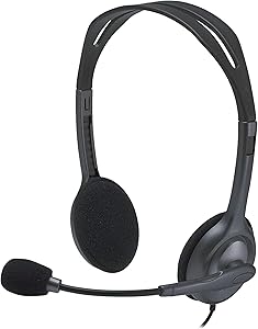 Logitech H110 Kablolu Stereo Kulak Üstü Mikrofonlu Kulaklık, 3,5 mm Jak Girişi, Gri
