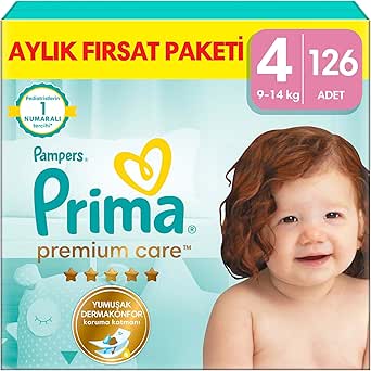 Prima Bebek Bezi Premium Care 4 Numara 126 Adet Aylık Fırsat Paketi
