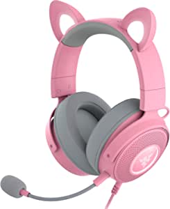 Razer Kraken Kitty V2 Pro – Değiştirilebilir Kulaklı Kablolu RGB Kulaklık (Değiştirilebilir, Akış Reaktif Aydınlatma, TriForce 50mm Sürücüler, HyperClear Mikrofon) Pembesi