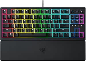 Razer Ornata V3 Tenkeyless – Kompakt Düşük Profil Oyun Klavyesi (Meka-Membran Anahtarlar, Özel Medya Tuşları, Manyetik Yumuşak Dokunuşlu Bilek Desteği) TR Düzeni | Siyah