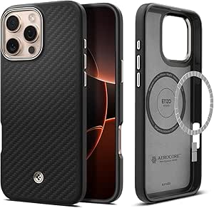 Spigen iPhone 16 Pro Max Kılıf Enzo Aramid Black Natural – ACS08501