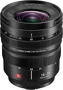 Panasonic S-R1635E LUMIX S PRO lens (F4, 16-35 mm, filtre boyutu 77 mm, toz, sıçrama ve soğuğa dayanıklı) Siyah