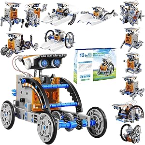 thinkmaster Solar Robot Oyuncak 13-in-1 Eğitici Bilim Kiti Güneş Enerjisiyle Çalışan Kendin Yap Robot Bilim Kiti, Eğitici Bilim Kiti Oyuncağı, 8-12 Yaş Aralığı İçin Bilim Kiti