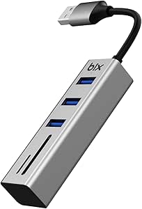 Bix BX04HB SD/Micro SD Kart Okuyuculu ve 3 Portlu USB 3.0 Çoklayıcı Hub Dönüştürücü Adaptör