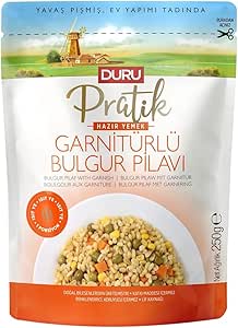 Duru Pratik Hazır Yemek – Garnitürlü Bulgur Pilavı 250g, Doğal ve Katkısız | Hızlı Hazırlık, Lezzetli ve Besleyici