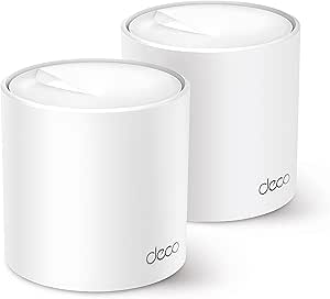 TP-Link Deco X50(2-pack), AX3000 Mbps, Yapay Zeka Desteği, Gigabit Portları, 150 Cihaza Kadar Bağlanılabilirlik, 460 m²’ye Kadar Kapsama, Mobil Uygulama ile Kolay Kurulum, Wi-Fi 6 Mesh Sistemi