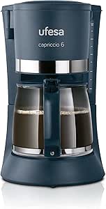Ufesa Filtre Kahve Makinesi CG7114 Capriccio, 6 Fincan, 600 W, 0.6 L, Kalıcı Filtre, Damlama Durdurma, Otomatik Kapanma, Siyah