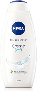 NIVEA Creme Soft Kremsi Dokunuş Banyo Ve Duş Jeli 750 ml, Vücut Nemlendirici, Badem Yağı, Pürüzsüz Cilt