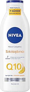 NIVEA Q10 Sıkılaştırıcı Vücut Losyonu 250 ml, 7 Günde Sıkı Cilt, 72 Saat Nemlendirme,C Vitamini,Kolajen,Normal Ciltler için Vücut Losyonu