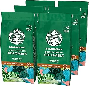 Starbucks Single-Origin Colombia Öğütülmüş Kahve, 6×200 g