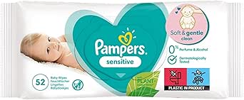 Pampers Sensitive Islak Bebek Mendili, 1 paket, 52 Islak Mendil