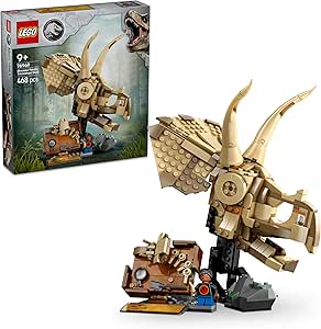 LEGO Jurassic World Dinozor Fosilleri: Triceratops Kafatası Modeli 76969; 9 Yaş Üzeri Çocuklar için Hareket Ettirilebilir Uzuvlar ve Sergileme Standına Sahip Dinozor Oyuncağı, Hediye Fikri (468 Parça)