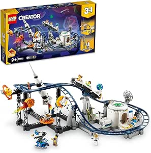 LEGO Creator Uzay Hız Treni, Düşüş Kulesi ve Atlıkarınca Seti Üçü Bir Arada, Lunapark Makineleri Modelleri, Uzay Roketi, Gezegenler ve Işık Saçan Lego Parçaları İçerir, Yaratıcı Yapım Seti 31142
