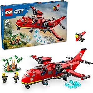 LEGO City İtfaiye Kurtarma Uçağı 60413-6 Yaş ve Üzeri Yaratıcı Oyunları Seven Kız ve Erkek Çocukları için 3 Mini Figür İçeren Uçak Acil Durum Aracı Oyun Seti, Doğum Günü Hediyesi Fikri (478 Parça)