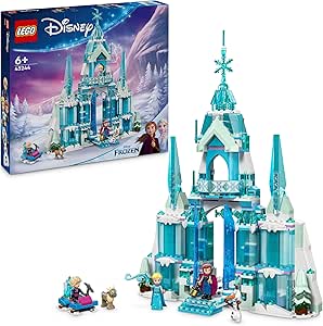 LEGO Disney Princess Elsa’nın Buz Sarayı 43244-6 Yaş ve Üstü Frozen Hayranı Kız ve Erkek Çocukları İçin Saray ve Elsa & Anna Mini Bebek Figürleri İçeren Yapım Seti, Hediye Fikri (630 Parça)