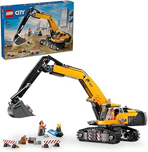 LEGO City Sarı İnşaat Ekskavatörü 60420-8 Yaş ve Üstü Kız ve Erkek Çocukları için Sürücü, Çalışan ve Mimar Mini Figürleri İçeren Eğlenceli Rol Yapma Oyuncağı, Doğum Günü Hediyesi Fikri (633 Parça)