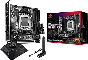 ASUS ROG STRIX X870-I GAMING WIFI AMD X870 AM5 DDR5 8400 HDMI 2xUSB4 2x M2 USB3.2 WiFi 7 + BT AURA RGB 2.5Gbit LAN Mini ITX 10+2+1 Güç Aşamaları, Çift USB4, ROG Strix HIVE II Anakart