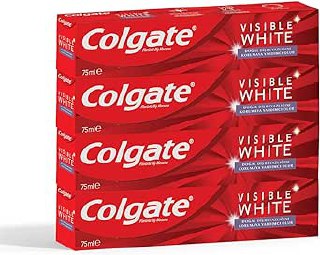 Colgate Visible White Beyazlatıcı Diş Macunu, 75ml x 4 Adet