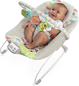 Bright Starts Ana Kucağı Yatıştırıcı Titreşimler Bebek Koltuğu, Çıkarılabilir Oyuncak Barı, 0-6 Ay, 9 kg’a Kadar (Mutlu Safari)