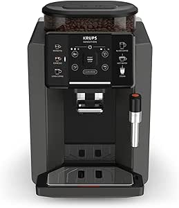 KRUPS Sensation C50 Tam Otomatik Kahve Makinesi, Kolay Kullanım, Pratik Temizlik, Kolay Bakım, Işıklı Uyarılar, Özel Ayarlar, EA910810, Kömür Siyahı