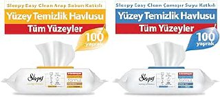 Sleepy Easy Clean Arap Sabunu + Çamaşır Suyu Katkılı Yüzey Temizlik Havlusu 100+100(200 Yaprak)