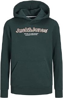 JACK %26 JONES Erkek Çocuk JORLAKEWOOD SWEAT HOOD BF JNR Sweatshirt, Kırık Beyaz, 8 yaş