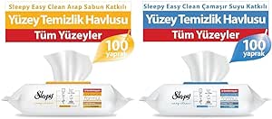 Sleepy Easy Clean Arap Sabunlu 200 Yaprak Ve Çamaşır Sulu 200 Yaprak Yüzey Havlusu