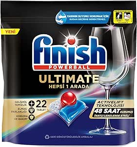Finish Ultimate 22 Kapsül Bulaşık Makinesi Deterjanı Tableti (1 x 22 Kapsül)