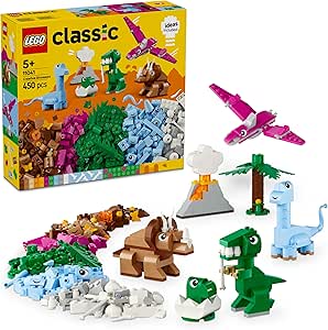 LEGO Classic Yaratıcı Dinozorlar 11041-5 Yaş ve Üzeri Çocuklar için Yaratıcı ve Eğlenceli Oyuncak Yapım Seti (450 Parça)