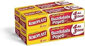 Koroplast Büyük Boy Buzdolabı Poşeti 4 Al 3 Öde Ekonomik Paket, Ekonomik Buzdolabı Poşeti Büyük Boy 80’li Set, BPA İçermez, Sızdırmaz Saklama Torbası, Meyve, Sebze Yemek, Gıda Saklama Torbası (4 x 20)
