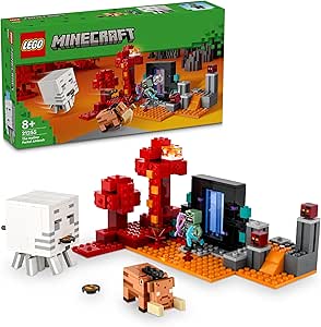LEGO Minecraft Nether Geçidi Pususu 21255-8 Yaş ve Üzeri Macera Oyunları Seven Çocuklar İçin Yaratıcı Oyuncak Yapım Seti (352 Parça)