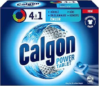 Calgon 4’ü 1 Arada Çamaşır Makinesi Kir, Kireç ve Koku Önleyici Tablet (1x 40 Tablet)