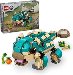 LEGO Jurassic World Yavru Bumpy: Ankylosaurus 76962-7 Yaş ve Üzeri Kretase Kampı Hayranları için Yaratıcı Oyuncak Yapım Seti (358 Parça)