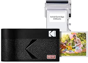 KODAK Mini 2 ERA 4PASS Mobil Fotoğraf Yazıcısı (5,3 x 8,6 cm) (Siyah, Fotoğraf Yazıcısı + 8 Yaprak)