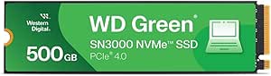 Western Digital Green SN3000 NVMe 500 GB (5.000 MB/sn’ye kadar okuma 4.000 MB/sn’ye kadar yazma) – WDS500G4G0E