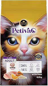 Petiva Yetişkin Kediler İçin Balık Etli Kuru Kedi Maması (500 Gram, Balık)