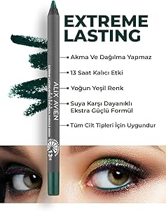 ALIX AVIEN Uzun Süre Kalıcı Suya Dayanıklı Akma, Dağılma Yapmayan Yeşil Göz Kalemi – Extreme Emerald Green