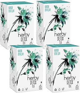 Herby Detox Tea Diyete Destek Detoks Bitki Çayı, 4’lü Paket