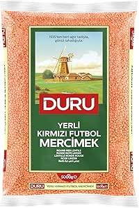Duru Kırmızı Futbol Mercimek 5 Kg, Yüksek Lifli, Düşük Yağlı, Protein Kaynağı, Yerli Üretim