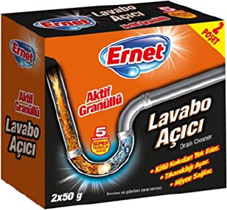 Ernet Süper Lavabo Açıcı Aktif Granüllü 2X70 G