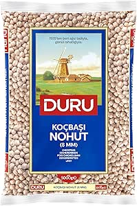 Duru Koçbaşı Nohut 8 mm 5 Kg, Kabuk Bırakmaz, Yüksek Lifli, Protein Kaynağı, Yerli Üretim