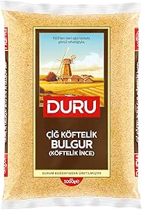 Duru Köftelik Bulgur (Çiğ Köftelik) 5 Kg, Doğal Taş Değirmende Üretilmiş, Yüksek Lif ve Protein Kaynağı, Düşük Yağ ve Şeker
