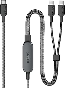 Anker 2-in-1 USB-C to USB-C 140 W Kablo A8895, Siyah