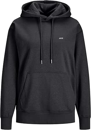 JACK %26 JONES Kadın JJXX JXABBIE RLX LS EVERY HOOD SWT NOOS Sweatshirt, Black Print