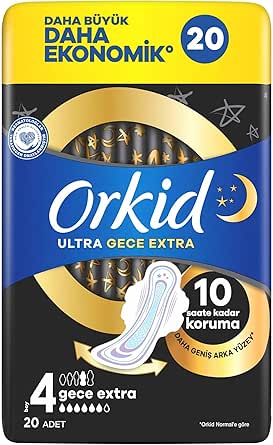 Orkid Ultra Gece Ekstra (Boy 4) 20 Adet Hijyenik Ped