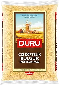 Duru Köftelik Bulgur (Çiğ Köftelik) 2000g – Doğal Taş Değirmende Üretilmiş, Yüksek Lif ve Protein Kaynağı, Düşük Yağ ve Şeker