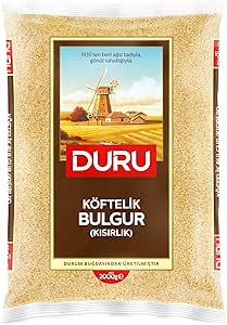 Duru Köftelik Bulgur (Kısırlık) 2000g – Doğal Taş Değirmende Üretilmiş, Yüksek Lif ve Protein Kaynağı, Düşük Yağ ve Şeker