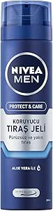 NIVEA MEN Erkek Nemlendirici Tıraş Jeli Protect&Care 200 ml, Kuru Ciltler İçin, Pürüzsüz Tıraş