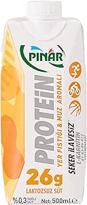 Pınar Protein Laktozsuz Muzlu Yerfıstıklı Süt 500 Ml